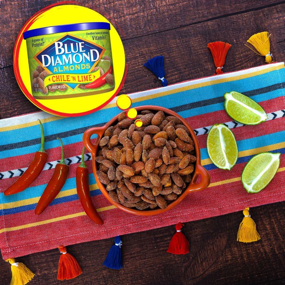 Blue Diamond Almonds Blue Diamond Almonds, Snack Nut Flavored Chile n\' Lime perfect for On-the Go, and Snacking, 6 Ounce Can