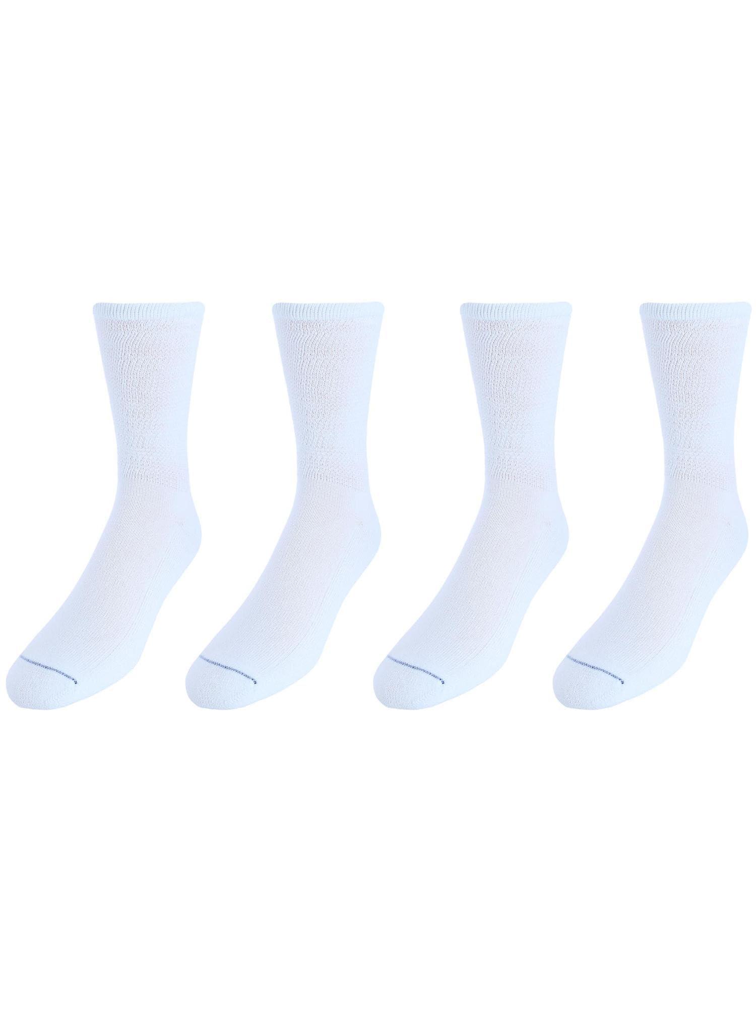 Dr. Scholl\'s Dr. Scholl\'s Men\'s Diabetic & Circulatory Crew Work Socks (4 Pair Pack), White