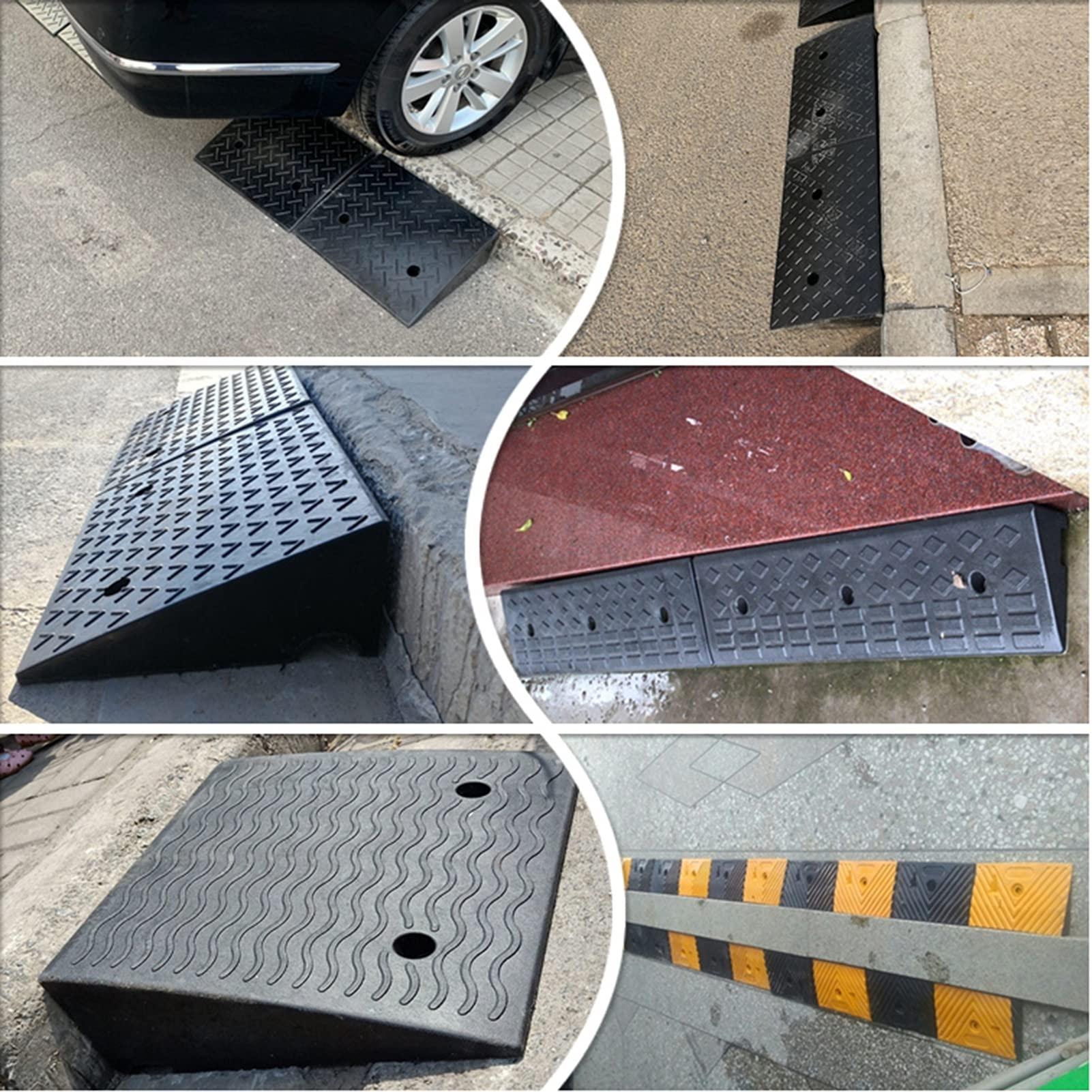 CTXDLK Loading Ramps, Threshold Ramp, Stair Steps Threshold Doorways Ramp for Wheelchairs/Car, 1.5inch / 2inch / 3inch / 4inch Rise Garage Door Driveway Non-Slip Small Ramps, Load 3tons (Size : 8cm/3.1in),P