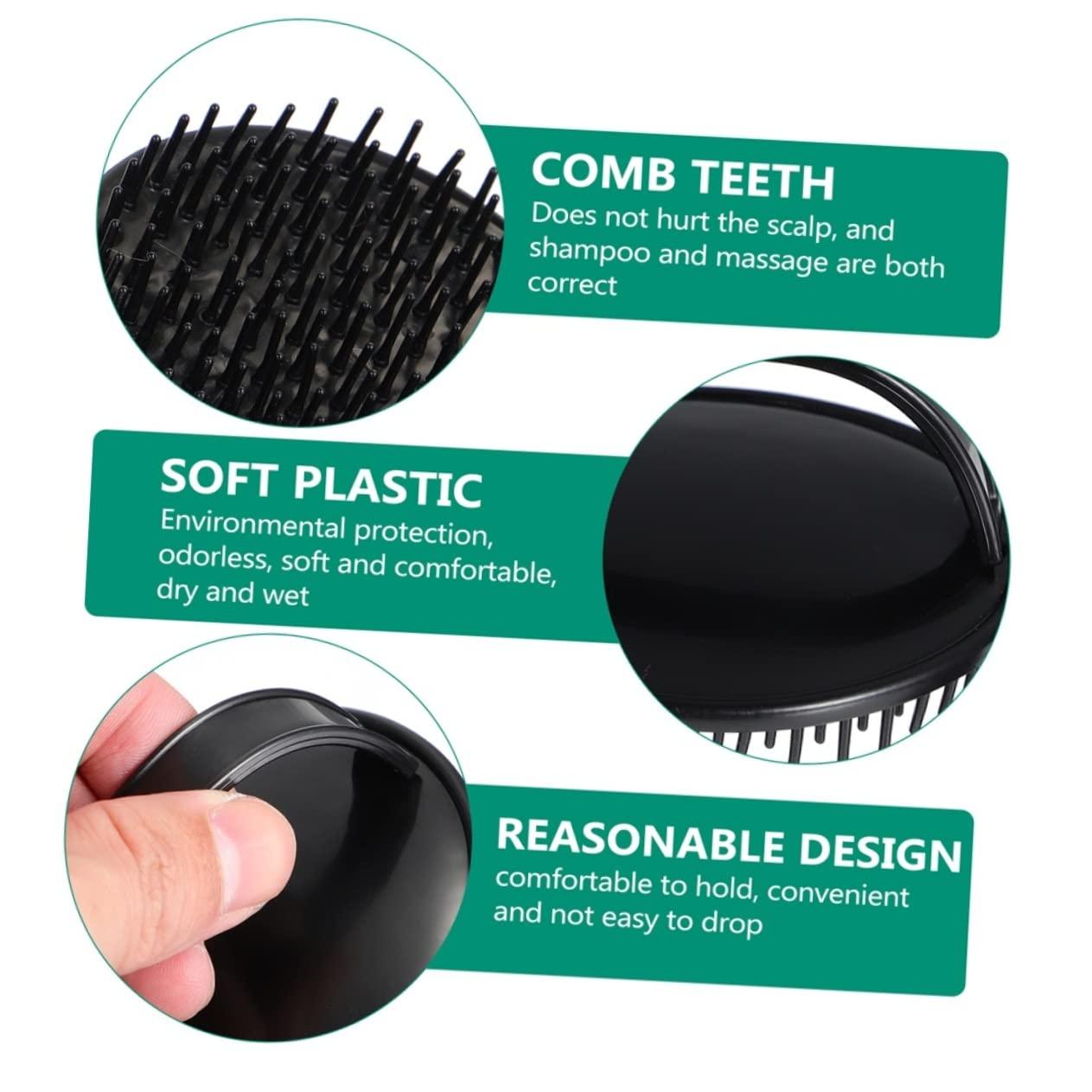 Healeved Healeved 8 Pcs Massage Shampoo Brush Scalp Scrubber Shower Brush for Hair Scalp Shampoo Brush Face Wax Head Scalp Massage Brush Roller Brush for Blow Drying Massager Sponge Plastic Black