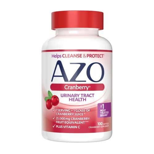 AZO AZO Cranberry Pro Urinary Tract Health Supplement 600mg PACRAN 100 Softgels Cranberry Urinary Tract Health Supplement 100 Softgels Bundle