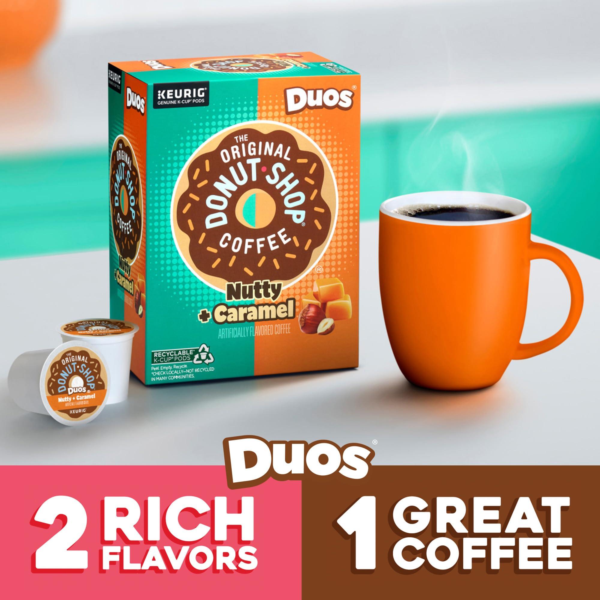 The Original Donut Shop The Original Donut Shop Duos Nutty + Caramel Coffee, Keurig Single Serve K-Cup Pods, Light Roast Coffee, 60 Count, (6 Packs of 10)