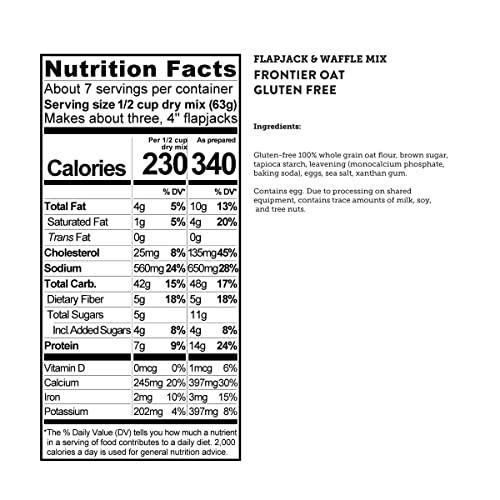 Kodiak Cakes Kodiak Gluten Free Flapjack, Pancake & Waffle Mix, Frontier Oat, High Protein,100% Whole Grains (Pack of 1)