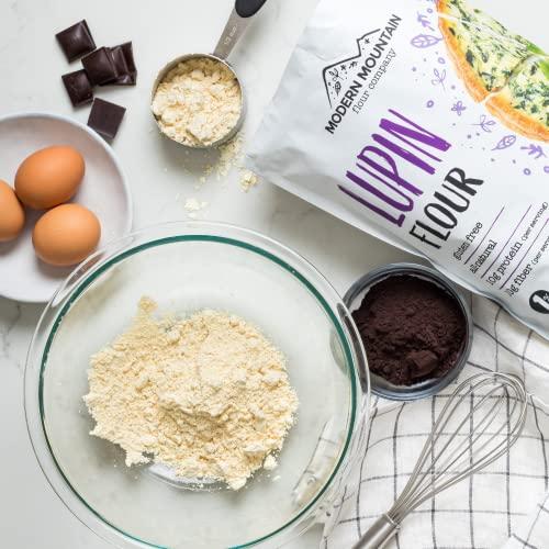 MODERN MOUNTAIN Lupin Flour (3 lb) Low-Carb Flour, 2g Net Carbs Per Serving, Improve Keto-Friendly Baked Goods, High in Protein and Fiber, Keto, Gluten-Free, Non-GMO