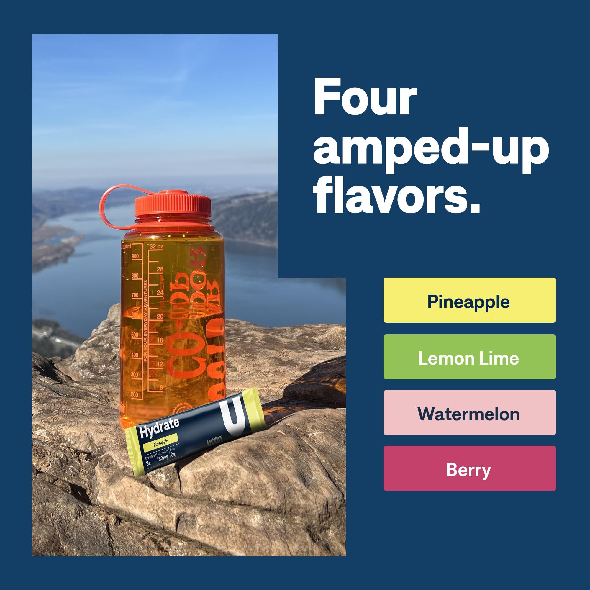 Generation UCAN UCAN Hydrate Electrolyte Drink Mix (Lemon-Lime, 12 Stickpacks) Sugar-Free, Keto-Friendly, Vegan, Non-GMO, Gluten-Free Electrolyte Powder with Potassium & Magnesium for Runners & Athletes