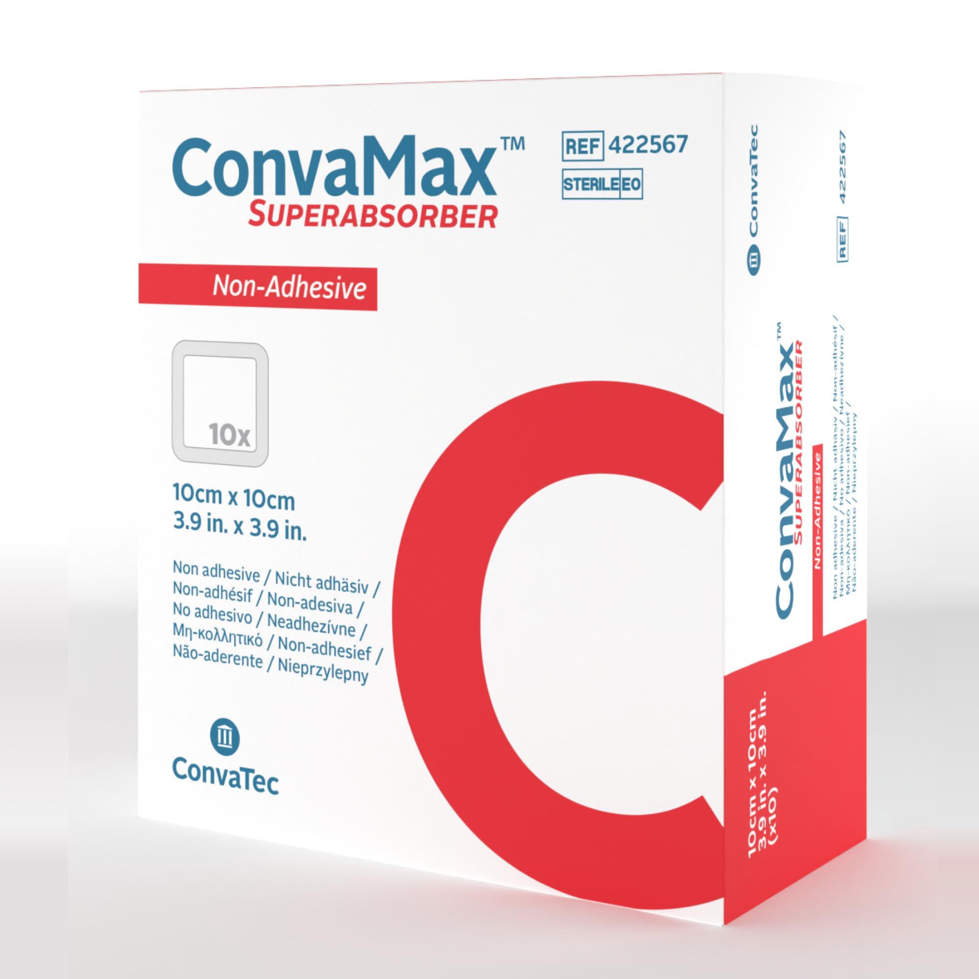 ConvaTec ConvaTec ConvaMax Superabsorber Non-Adhesive 4\"x4\" Soft Absorbent Wound Dressing with High Fluid Retention, 422567, Box of 10