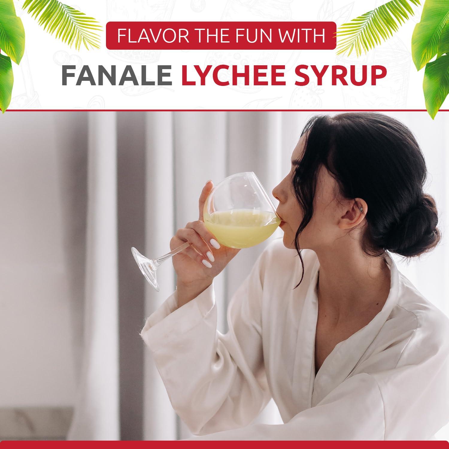 Fanale Fanale Premium Flavoring Concentrated Syrup for Bubble Tea 11 lb | Lychee Flavor Syrup | for Boba Tea, Smoothies, Slushes, Desserts | 11lb | Pack of 4 | SRP050