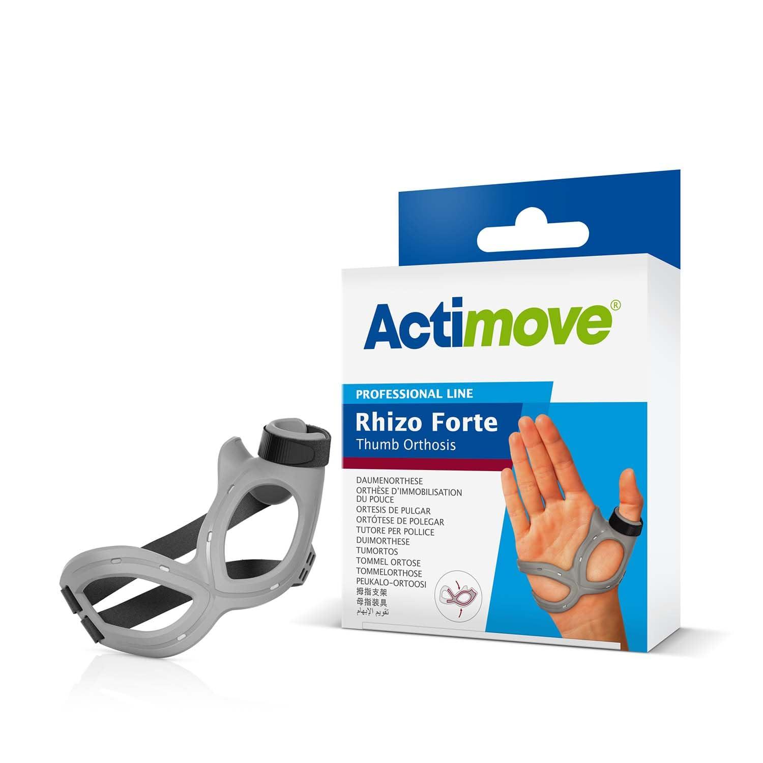 Actimove Actimove Professional, Rhizo Forte Thumb Brace | Thumb Splint for Rheumatoid Arthritis, Ulnar Collateral Ligament Injuries, Soft Tissue Injuries, Ligament Instability, Post-Operative immobilization | Grey, Right, Medium