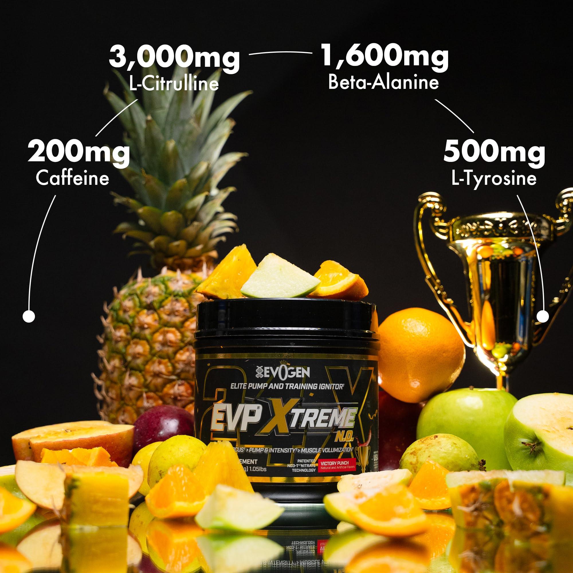 Evogen Evogen EVP Xtreme NO - Pre Workout Powder for Men & Women | Sugar Free Preworkout with Beta Alanine, Creatine, and Caffeine for Energy & Pump | Victory Punch | 40 Servings