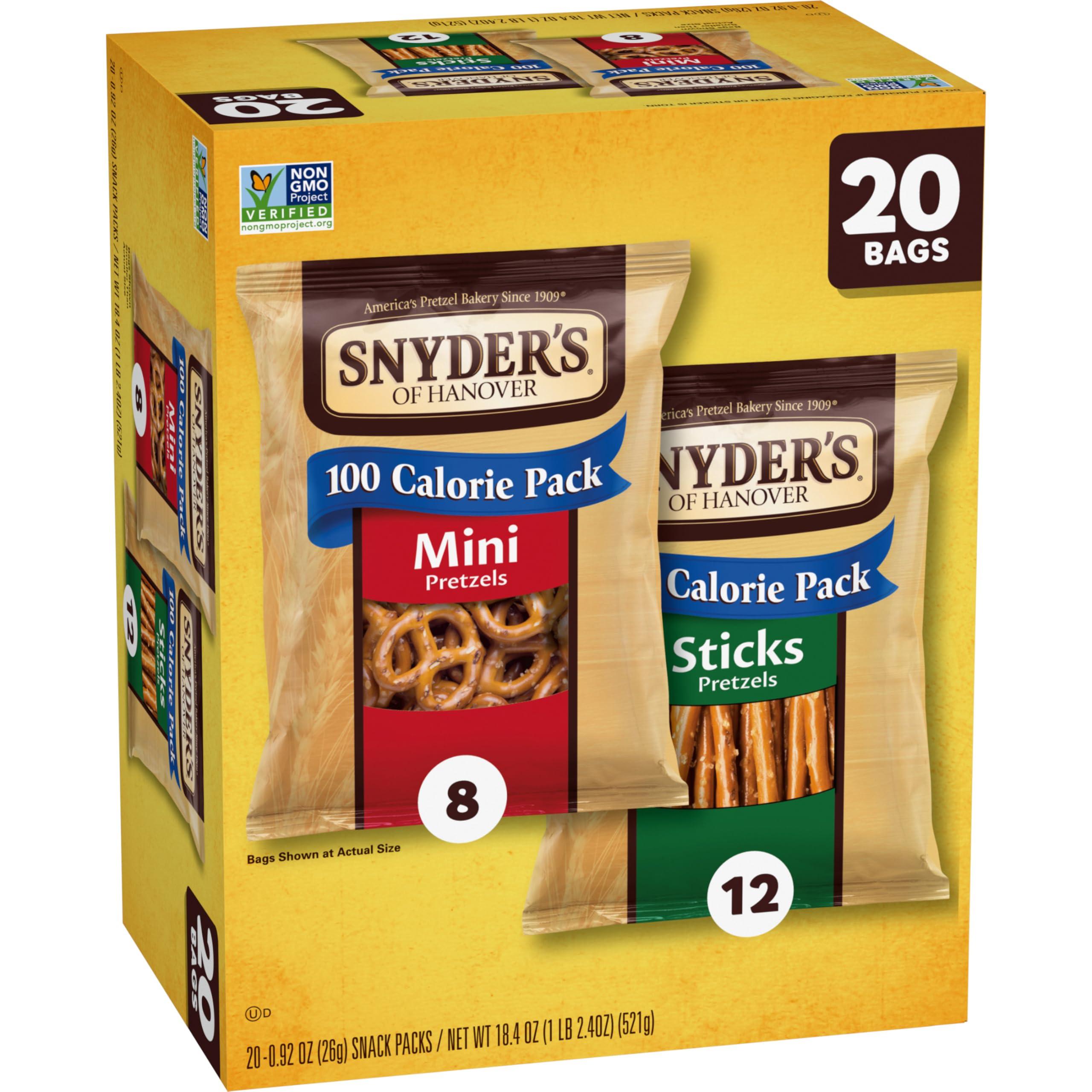 Snyder's of Hanover Snyder's of Hanover Pretzels, Minis and Sticks 100 Calorie Packs, 20 Ct Variety Pack