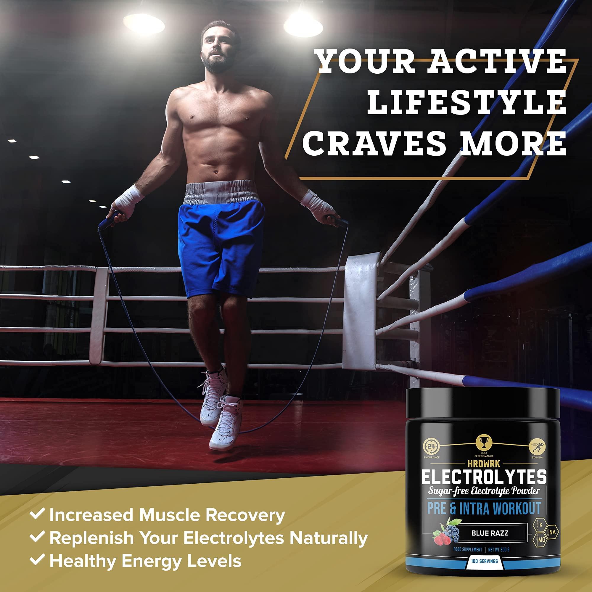 MMA Nutrition HRDWRK Electrolytes Powder with Magnesium, Potassium - Sugar Free Electrolytes Boost Endurance and Reduce Fatigue with This Electrolytes Supplement - Maximum Hydration - Keto Friendly