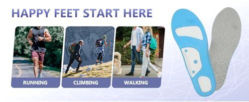 CN Orthopedic Inserts Heavy Duty Support - Over 220 LBS Plantar Fasciitis Flat Foot Insole, Arch Support of Varying Strength, Effective Pressure Buffer, Insole for Men\'s and Women\'s Work Boots(Grey M)