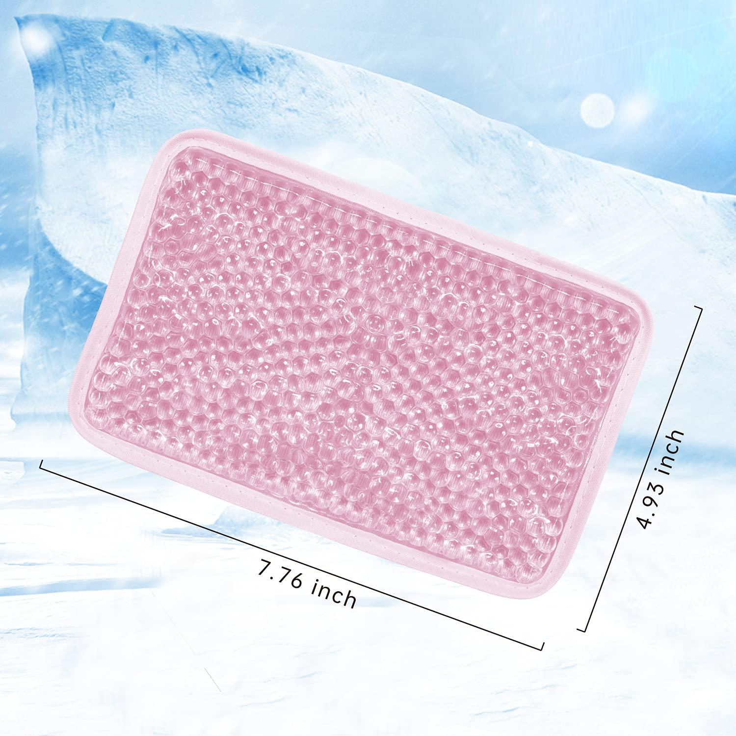 ZNÖCUETÖD Gel Beads Ice Pack Ice Bag with Strap-Reusable Hot & Cold Pack Compress Therapy for Pain, Swelling,Injuries of Knee, Shoulder, Foot, Back, Ankle, Neck, Hip, Elbow (1Pcs,Pink)