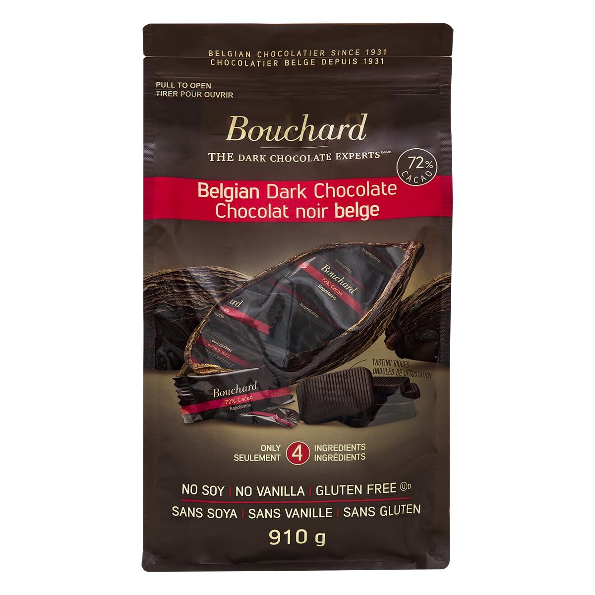 Bouchard Bouchard Premium Belgian Dark Chocolate with 72% Cacao | Individually Wrapped Pieces (2 LB) (1 Pack)
