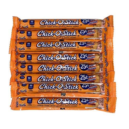 Chick-O-Stick Chick O Stick Candy Bars | 8 Pack | Crunchy Peanut Butter Rolled In Toast Coconut | Peanut Butter Candy | .7 oz Bars | Pack of 8 Bars