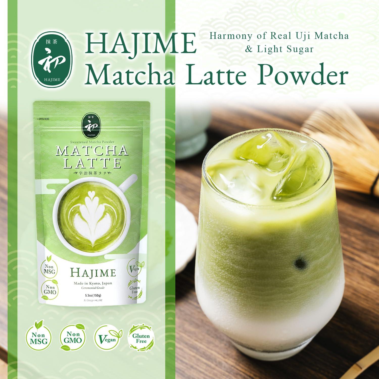 BJDesign BJDesign Matcha Latte Powder “HAJIME” Sweetened Matcha Green Tea Powder - Authentic Japanese Origin - Non MSG, Non GMO, Vegan, Gluten Free (5.3 Ounce)