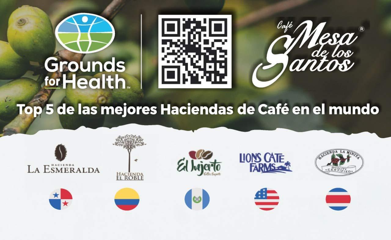 MESA DE LOS SANTOS Caf Mesa de los Santos Premium Colombian Ground Coffee, Medium Roast, 16 Ounce Bag Organic Certified, Bird Friendly.