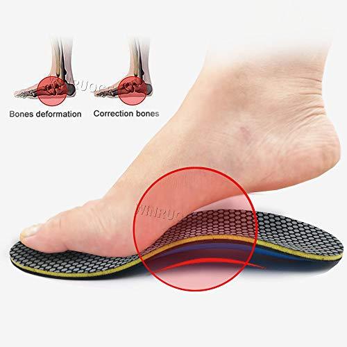 LLIMUE LLIMUE 2 Pieces EVA Orthopedic Insoles Orthotics Flat Foot Health Sole Pad for Shoes Insert Arch Support Pad,Black,M