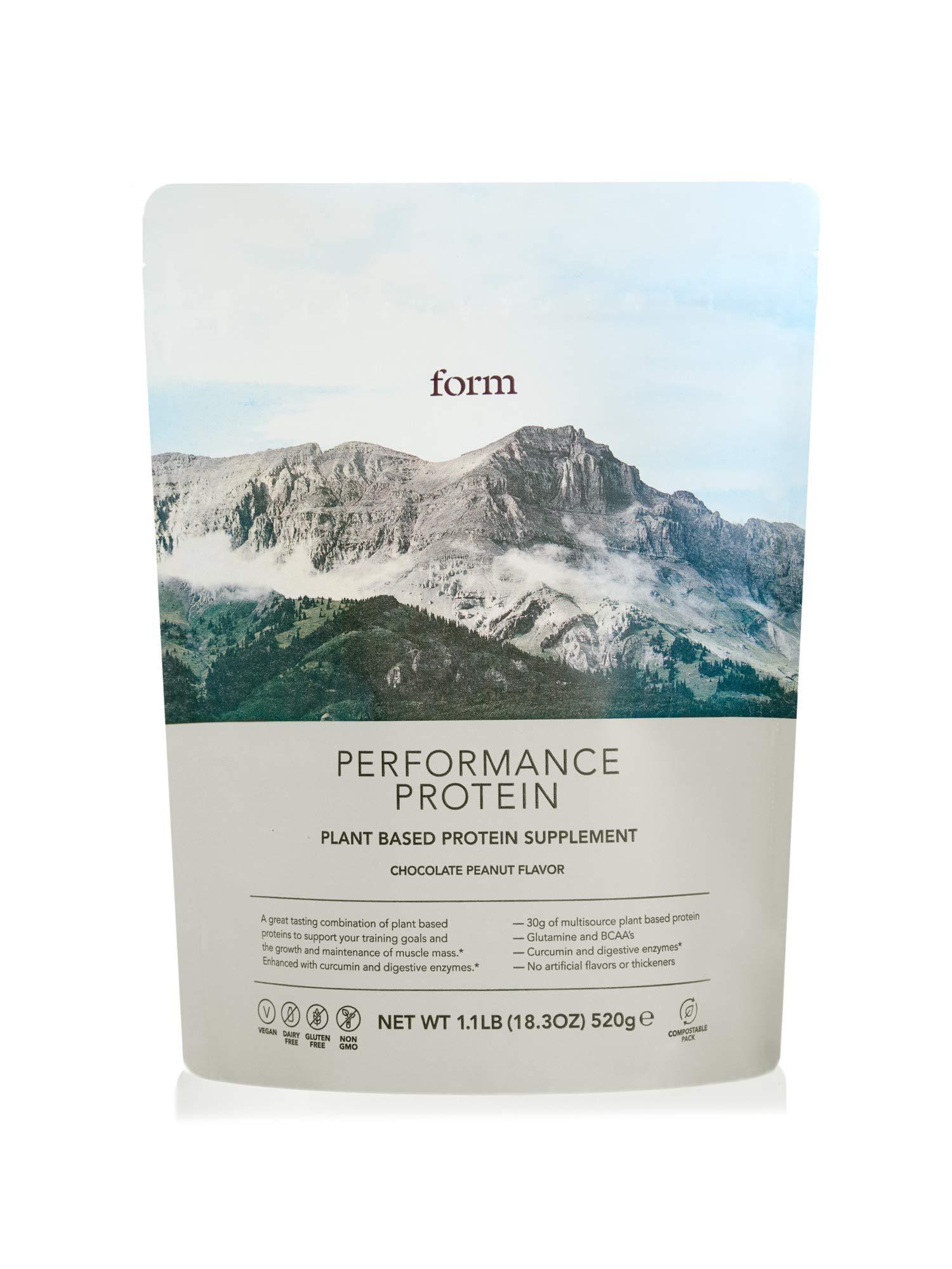 Form Form Performance Protein - Vegan Protein Powder - 30g of Plant Based Protein per Serving, with BCAAs. Perfect Post Workout. Tastes Great with Just Water! (Chocolate Peanut)
