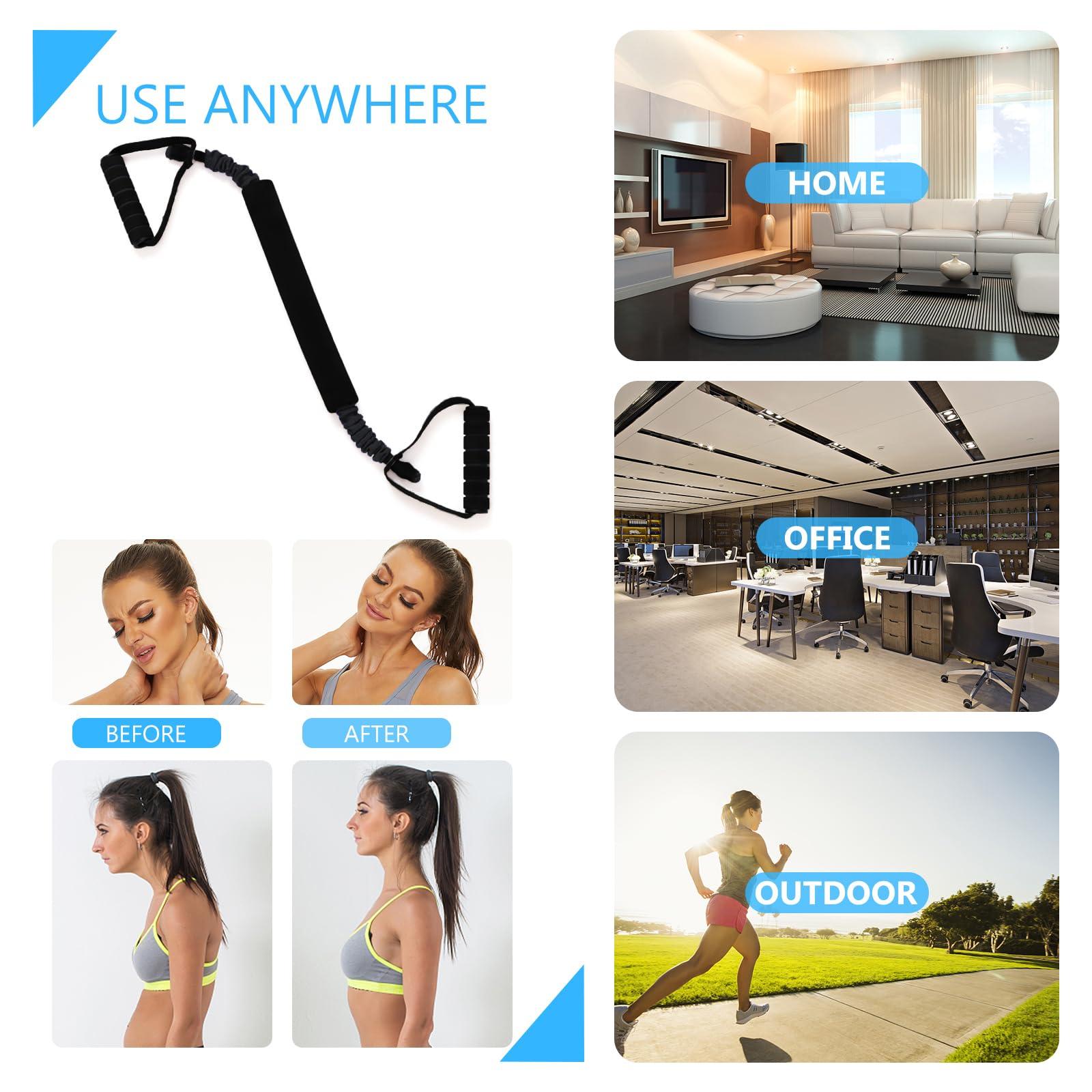 WANYIDA Neck Stretcher Exerciser, Cervical Traction Device for Neck Pain Relief and Cervical Spine Alignment. Portable Neck Traction Exerciser for Home/Office, Neck and Shoulder Relaxer Easy to Pull.