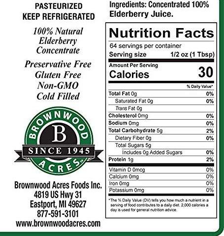 FruitFast Unsweetened Pure Elderberry Juice Concentrate (32 fl. oz.) by FruitFast - Brownwood Acres | Non GMO, Gluten and BPA Free, All Natural Juice Extract - Promotes Healthy Immune Function* 64 Servings
