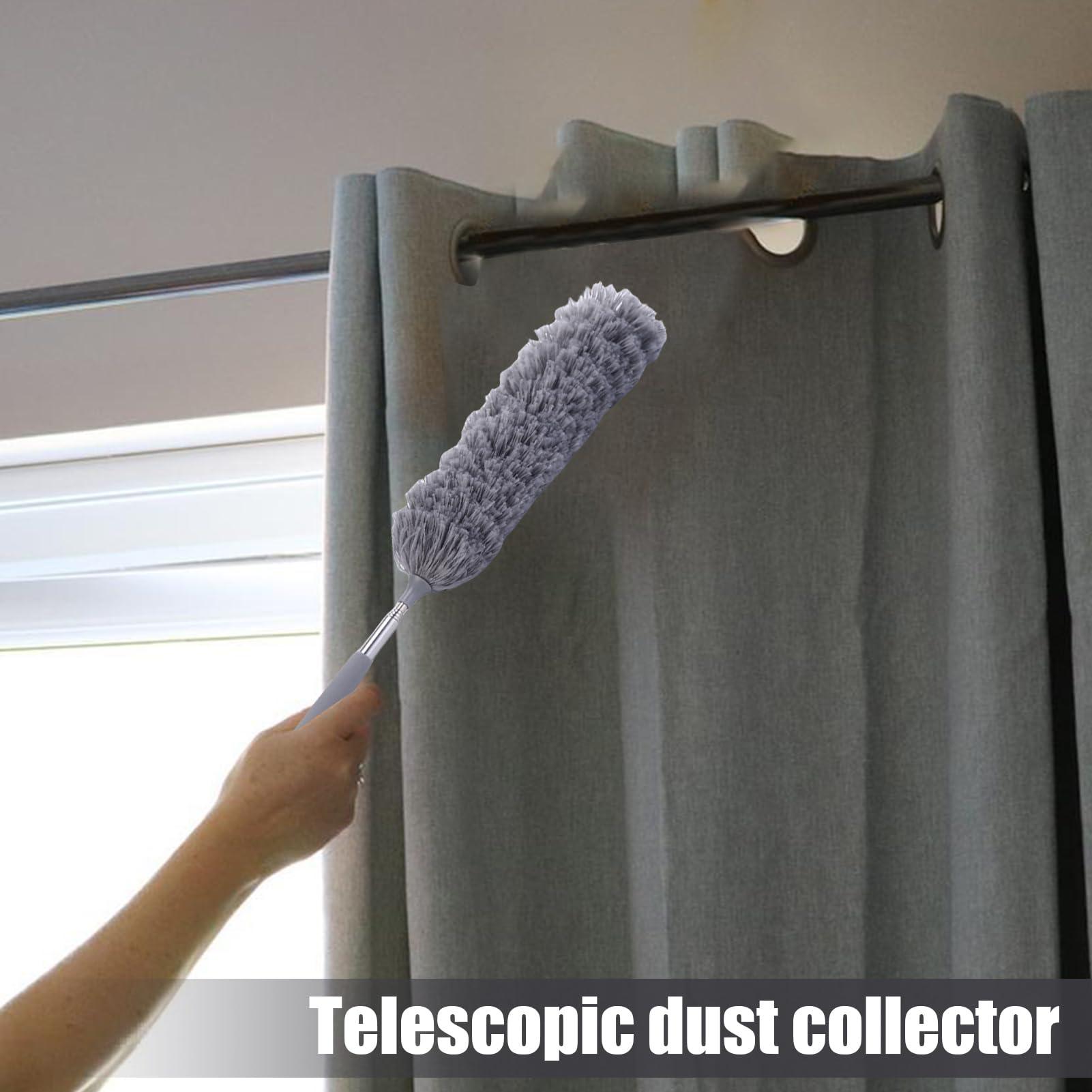 DALYNN Cleaning Duster, 360 Rotating Feather Cleaning Duster, Flexible Microfiber Cleaning Tool with Bendable Head, Washable Home Dust Collector Mop, Extension Pole Ceiling Cleaner for Officee Furniture