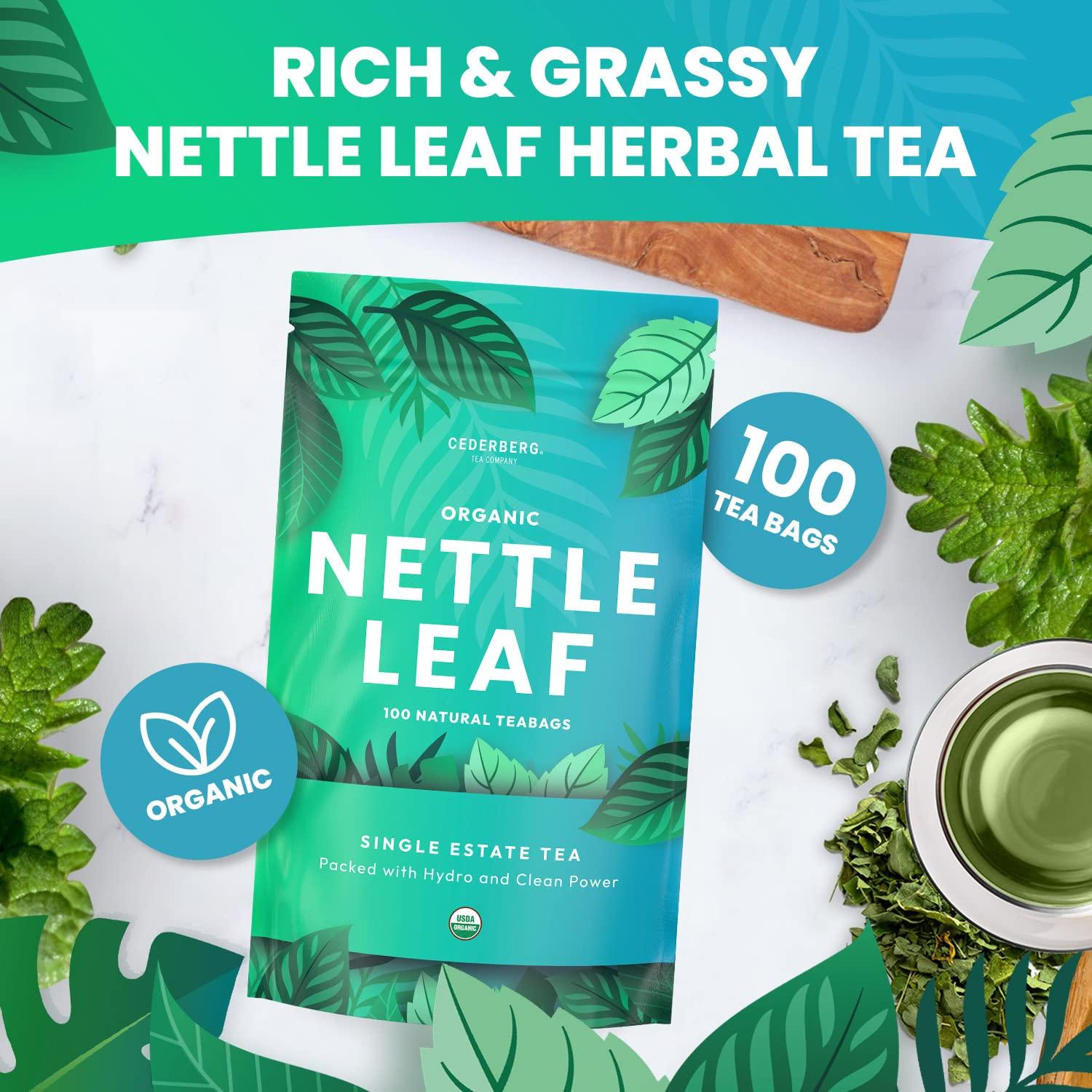 Cederberg Tea Company Organic Nettle Leaf Tea — 100 Tea Bags | Organic Herbal Tea From Single Origin | Eco-Friendly Tea Bags | Non-GMO Caffeine Free Tea With Zero Sugar | Cederberg Tea Company