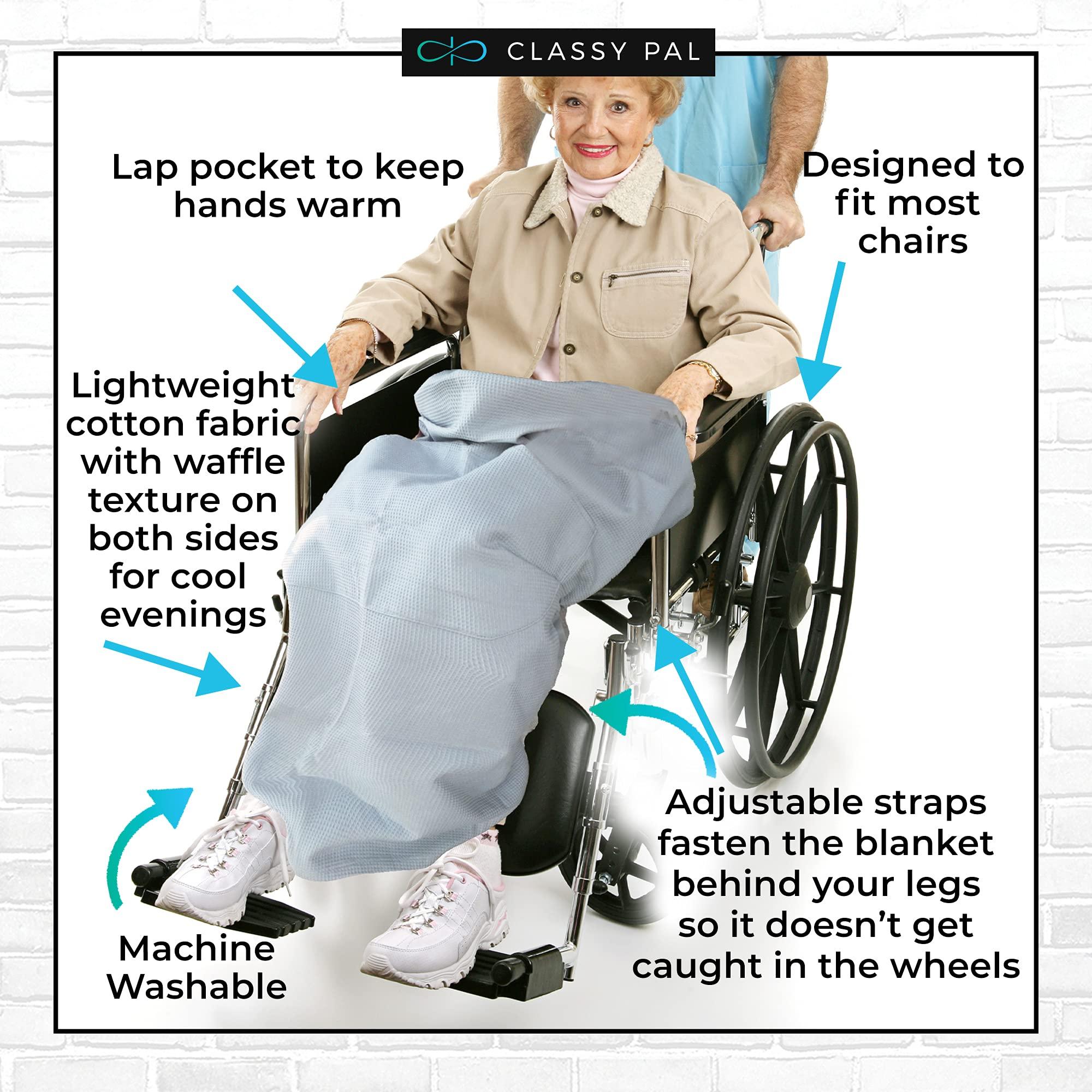 Classy Pal Classy Pal Lightweight Wheelchair Blanket, Waffle Weave Soft Blanket, 106cm L & 99cm W, Wheelchair Accessories, Grey Blanket, Elderly Gifts
