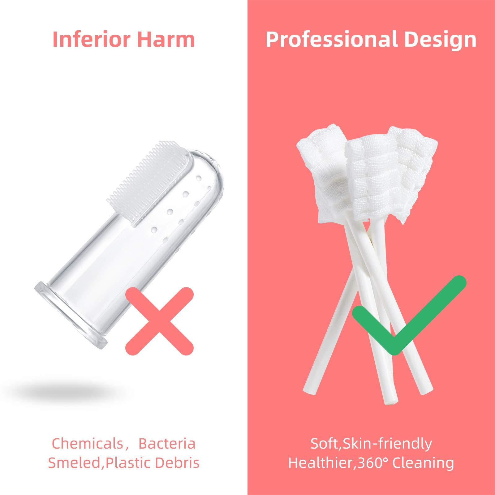 dearlomum dearlomum Baby Tongue Cleaner, Newborn Baby Toothbrush, 96PCS Disposable Infant Toothbrush Clean Baby Mouth,Gauze Gum Cleaner Toothbrush Baby Oral Cleaning Stick Dental Care for 0-36 Month Baby