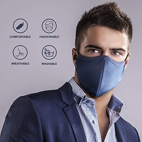 TUFF SPORTS WEAR TUFF Face Mask Adult Large Size 3 Pack- C Shaped Design Making Breathing Easier and Comfortable on Skin - USA Made ( Large Size MIX COLOR 3 Pack)