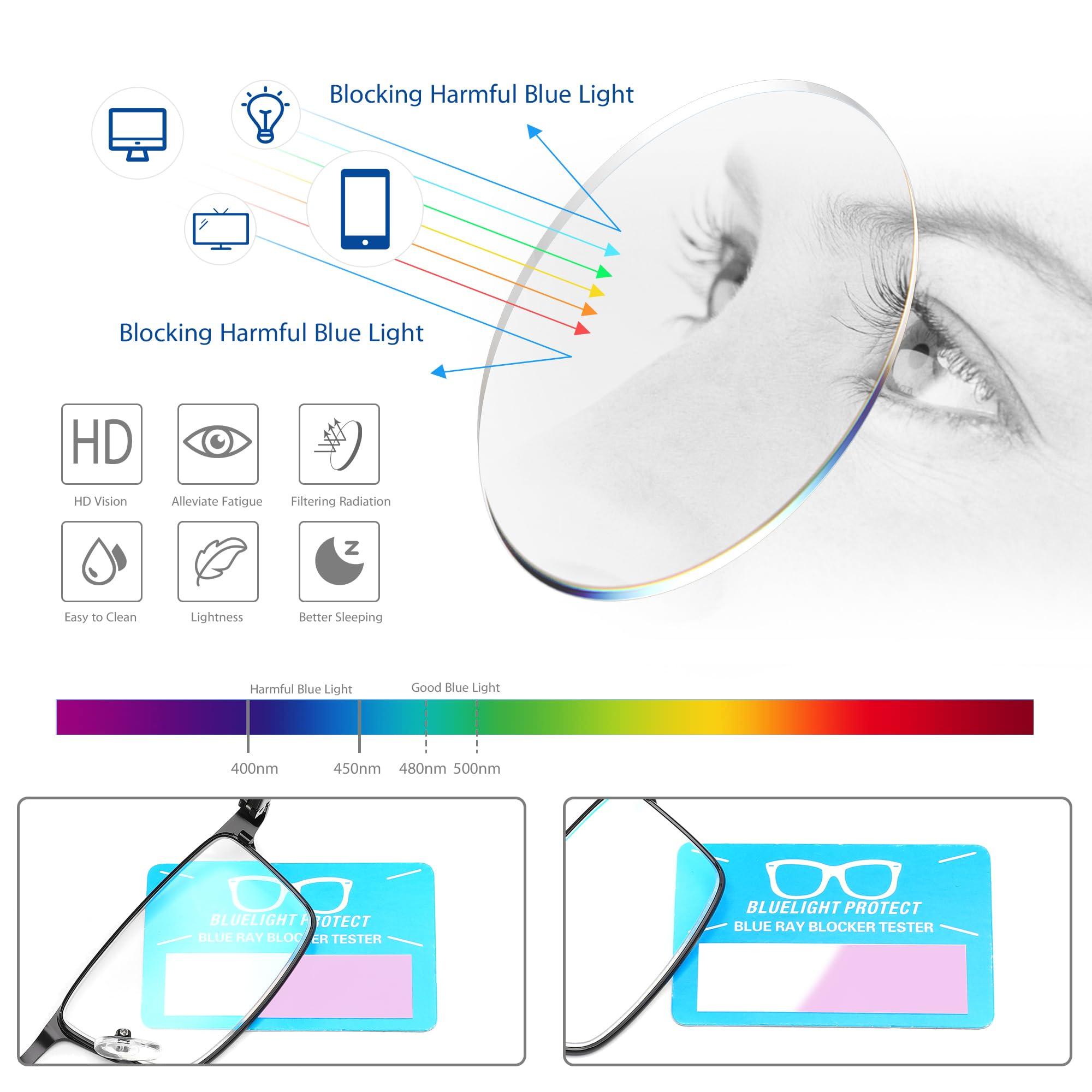 NaNaKo NaNaKo 3 Pack Reading Glasses for Men, Lightweight Blue Light Blocking Metal Frame Mens Readers (C1,+3.50)