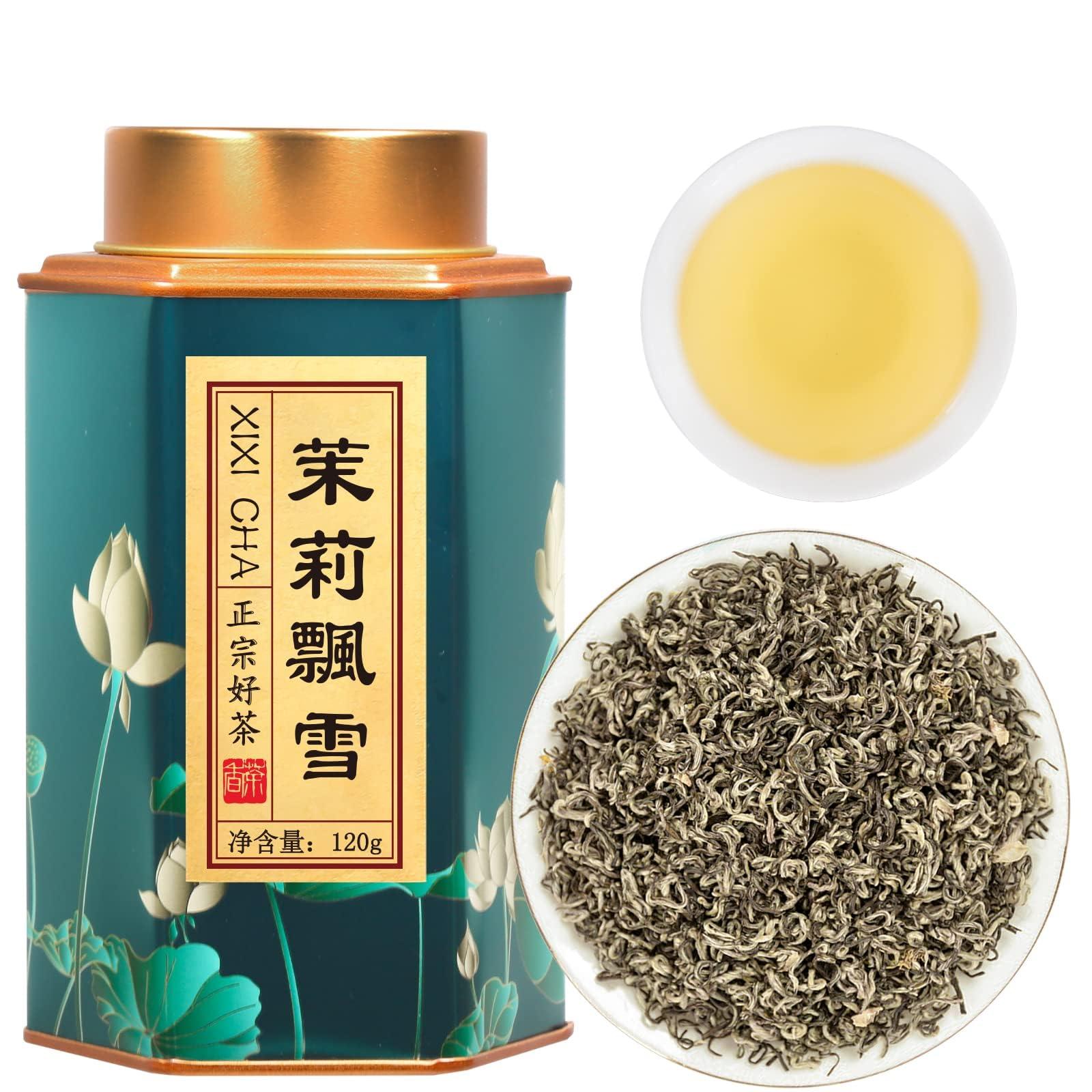 XIXICHA XIXICHA Jasmine Tea Loose Leaf Grade AAA Jasmine Green Tea Chinese Tea Green Tea New Tea Premium Chinese Jasmine Tea 4.23oz/120g