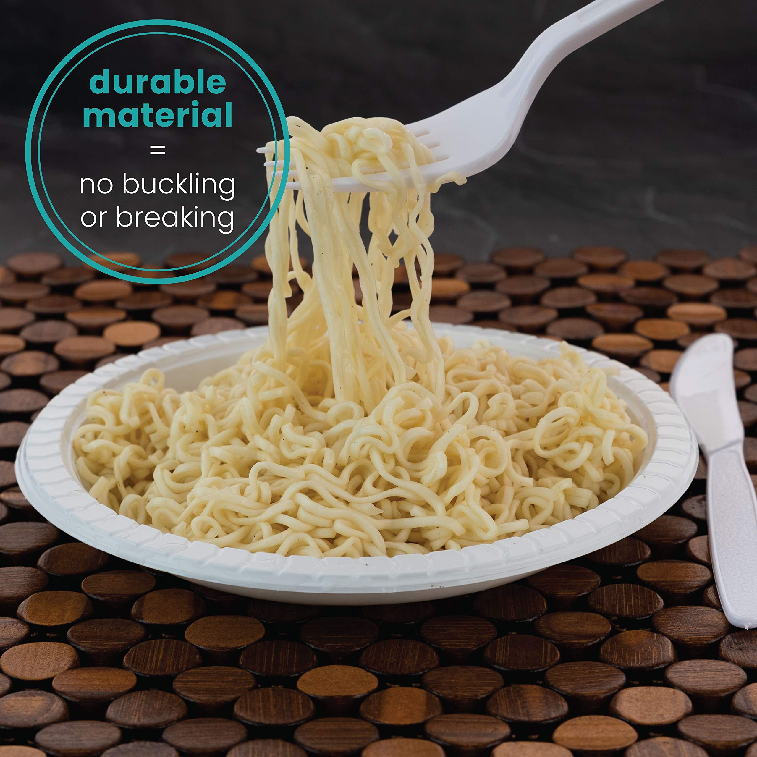 PLASTICPRO PLASTICPRO 6 inch Round Plastic Plates Microwaveable, Disposable, White, Dinnerware 200 Count