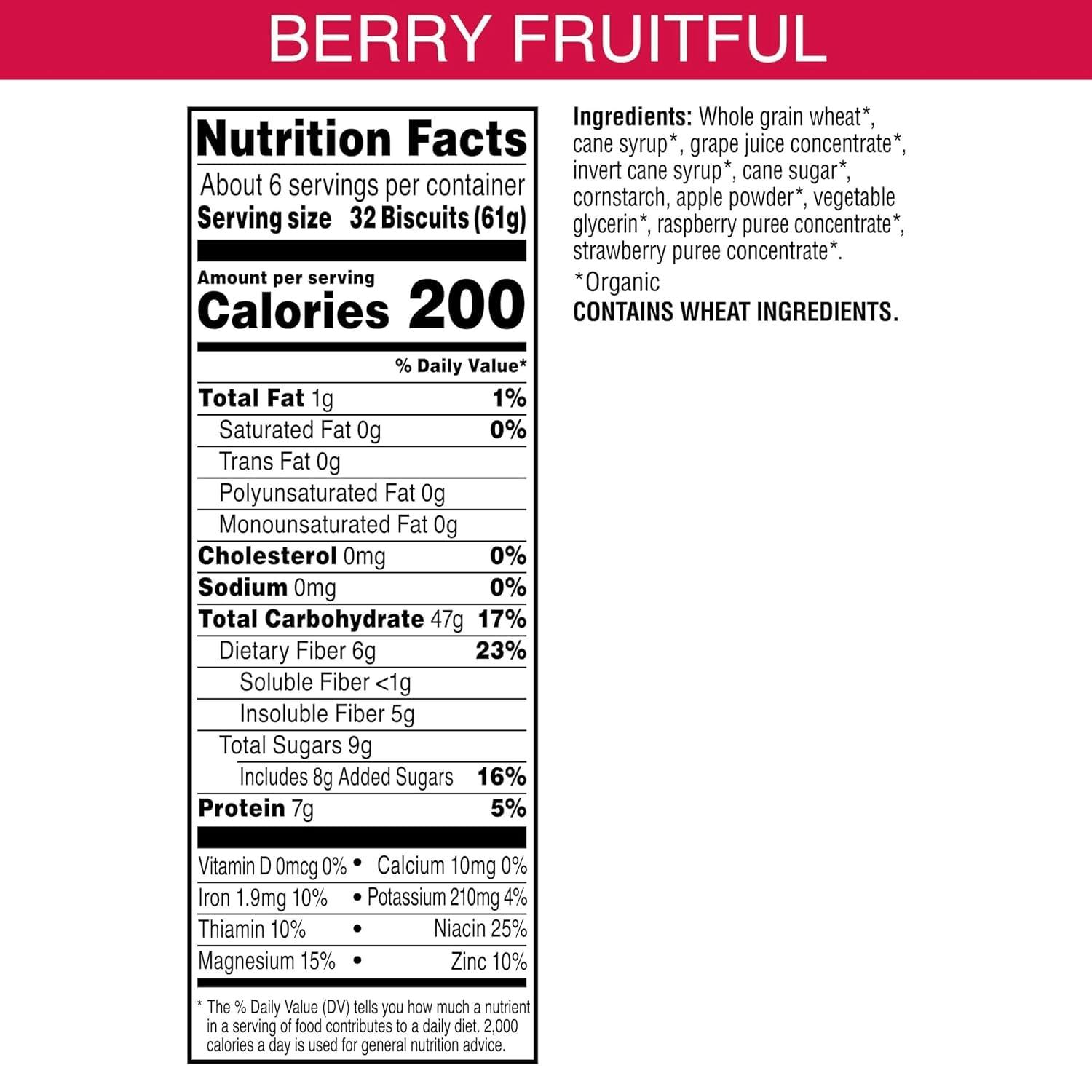 Kashi Generic Kashi - Organic Berry Fruitful Breakfast Cereal - Family Breakfast - Organic Fiber Cereal - 13.4 Oz Box - 6 Boxes