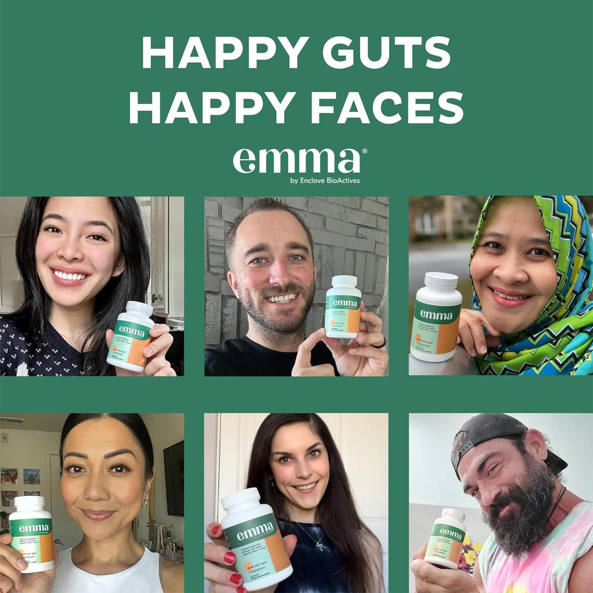 Emma Emma Gut Health Doctors Endorsed Supplement - 60 Capsules - Relief from Gas and Bloating, Repairs Leaky Gut with Magnesium, Berberine, Vitamin D, Quercetin & More - Gut Health & Colon Cleanse Formula