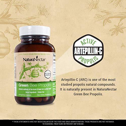 NaturaNectar NaturaNectar Natural Bee Propolis Bundle - Green and Red Propolis - for Immune and Memory Support* and a Healthy Metabolism* - 60 Capsules per Bottle