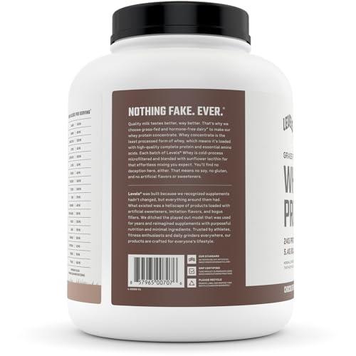 Levels Nutrition Levels Grass Fed Whey Protein, No Artificials, 24G of Protein, Chocolate Mocha, 5LB
