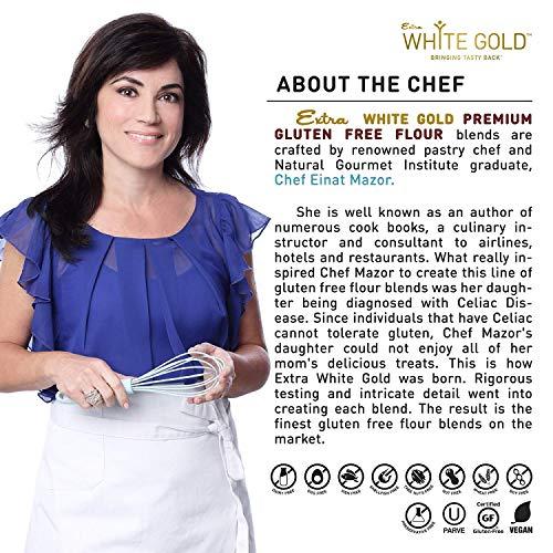 Extra White Gold Extra White Gold Gluten Free Bread Flour Blend For Breads, Yeasted Pastries , Pizza, Focaccia [Kosher] [Gluten Free] [Vegan] [Soy Free] [Nut Free] [Dairy Free] 1.1 Pound (4 pack)