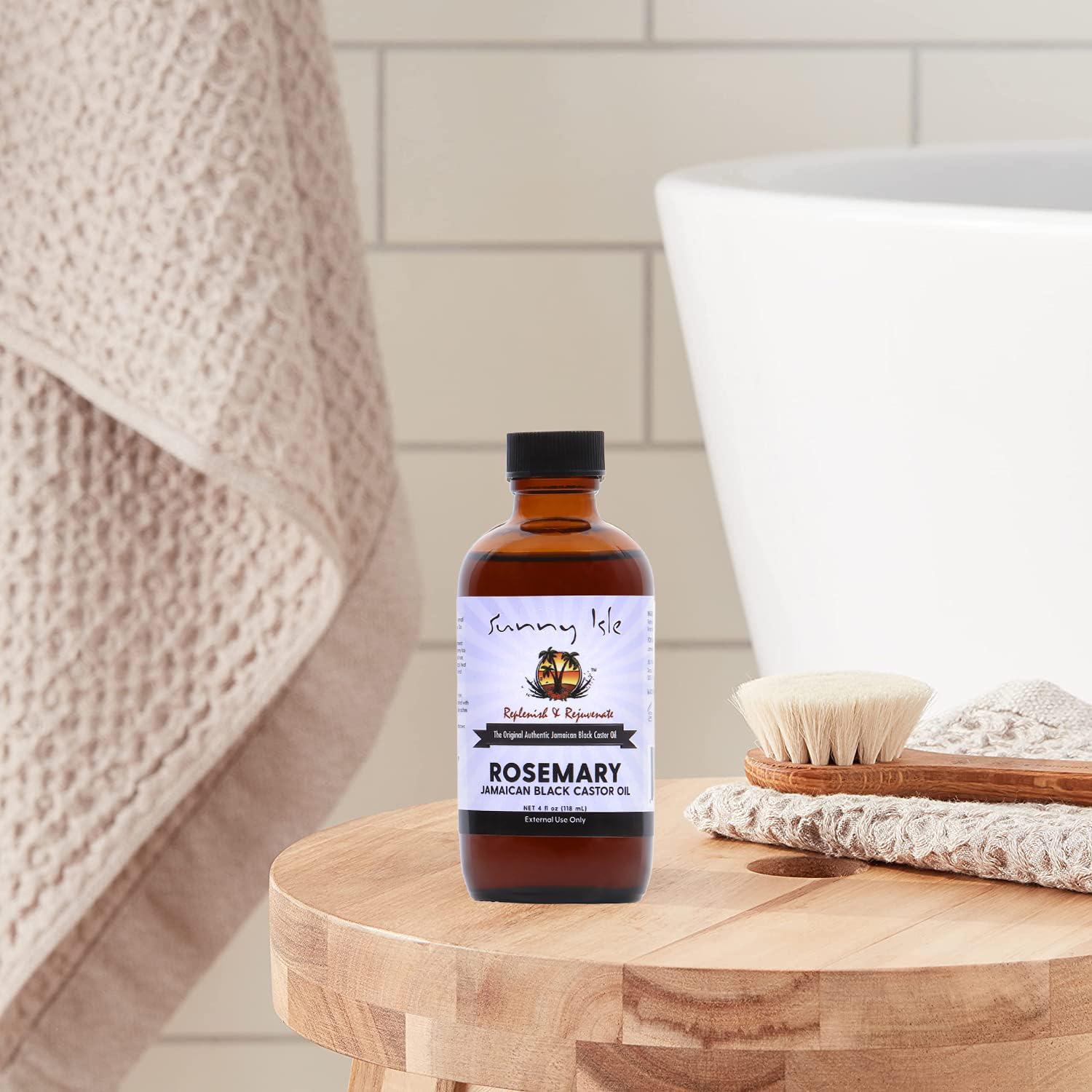 Sunny Isle Sunny Isle Rosemary Jamaican Black Castor Oil 4oz | Hair Growth Treatment | For Scalp & Acne-Prone Skin | Hot Oil Application