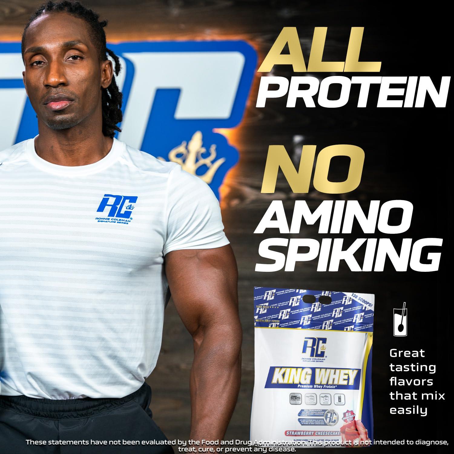 Ronnie Coleman Signature Series Ronnie Coleman Signature Series King Whey, Leading Whey Protein with Added Whey Isolate (10lb, Strawberry Cheesecake)