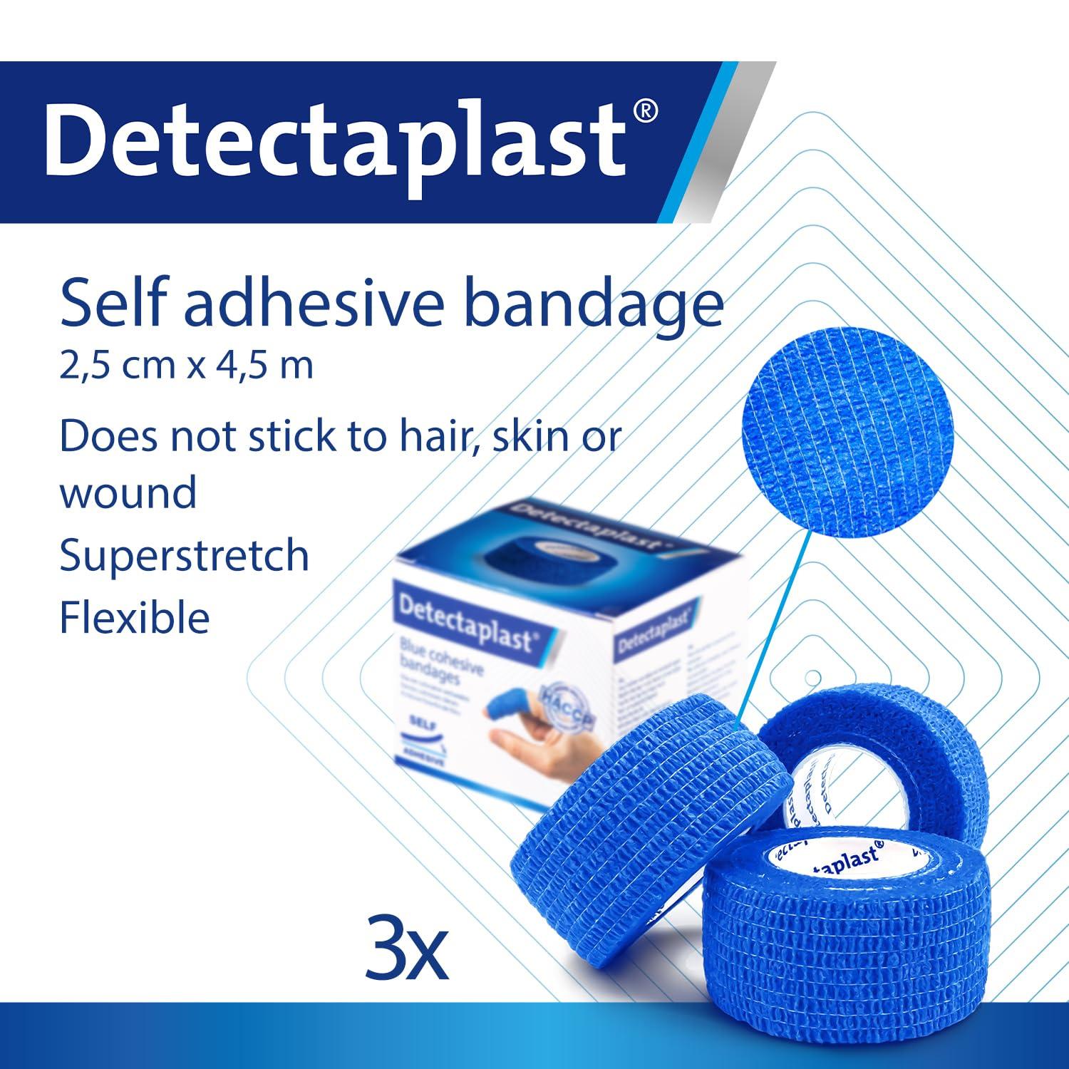 Detectaplast Detectaplast Smart Bandaid Waterproof, self-Adhesive Dressing for Wounds and strains, sterile Bandaid roll for Food handling, 0,98 x 177 inches, 3pcs.