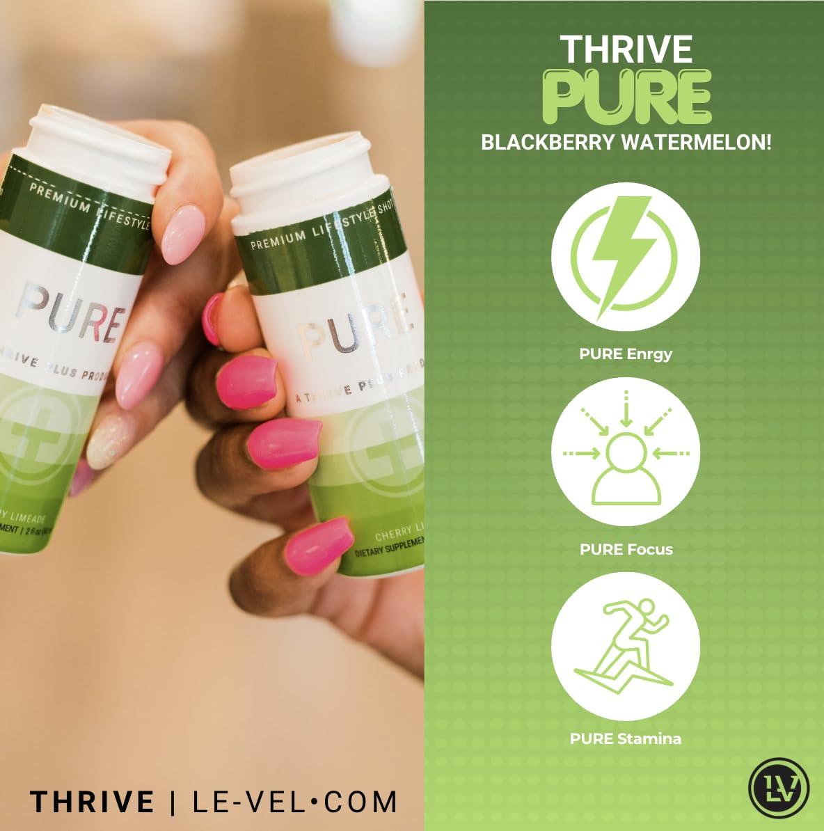 Le-Vel THRIVE by Le-Vel Energy Shot - Cherry Limeade | 2 fl oz | 12 Count | Clean, Sugar-Free, Zero-Calorie Energy Booster | Natural Energy Supplement with B Vitamins | Healthy Caffeine Shot