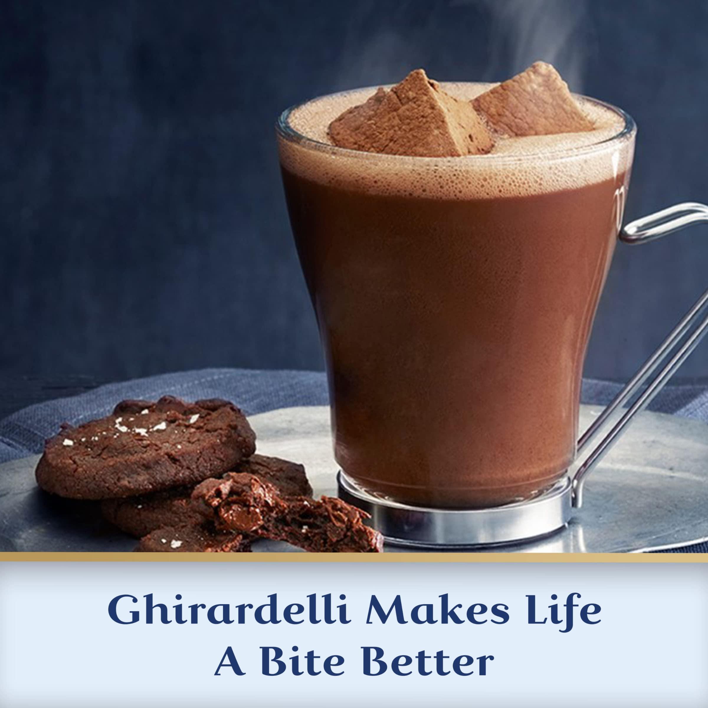 By The Cup Ghirardelli Double Chocolate Hot Cocoa Mix, 0.85 oz Packets (Pack of 25) with Cocoa Scoop