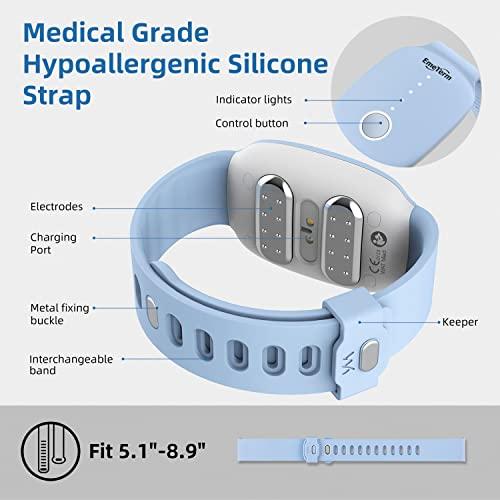 EmeTerm EmeTerm Anti-Nausea Wristband Relieve Morning Motion Travel Sickness Rechargeable Drug Free Bands Without Side Effects - Extra 2pack Conductive Gel