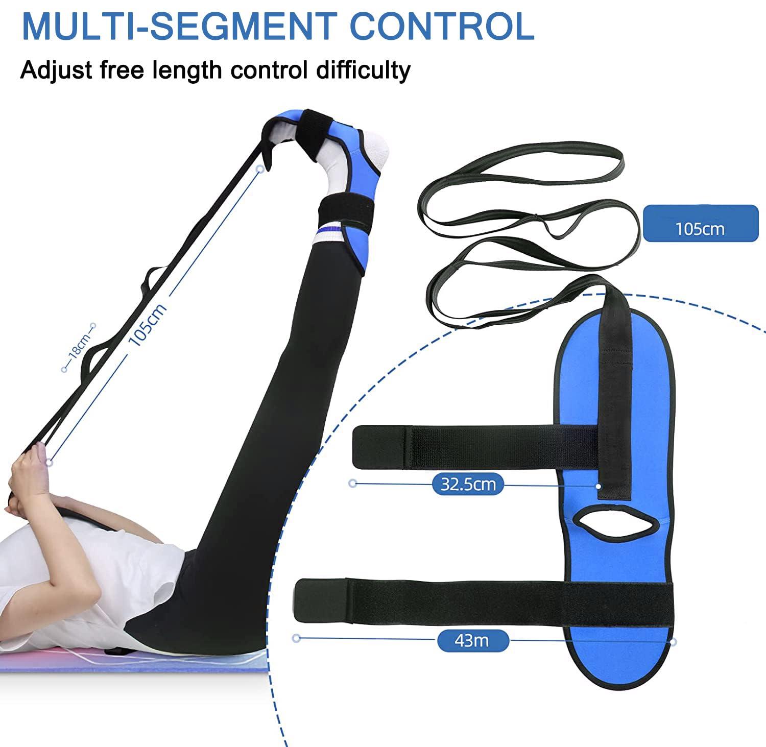 Xemz Foot and Calf Stretcher for Plantar Fasciitis, Achilles Tendonitis, Heel Spurs and Foot Drop, Improve Muscle Strength Relief Foot Pain Leg Stretcher Yoga Stretching Strap for Thigh Calf and Hamstring