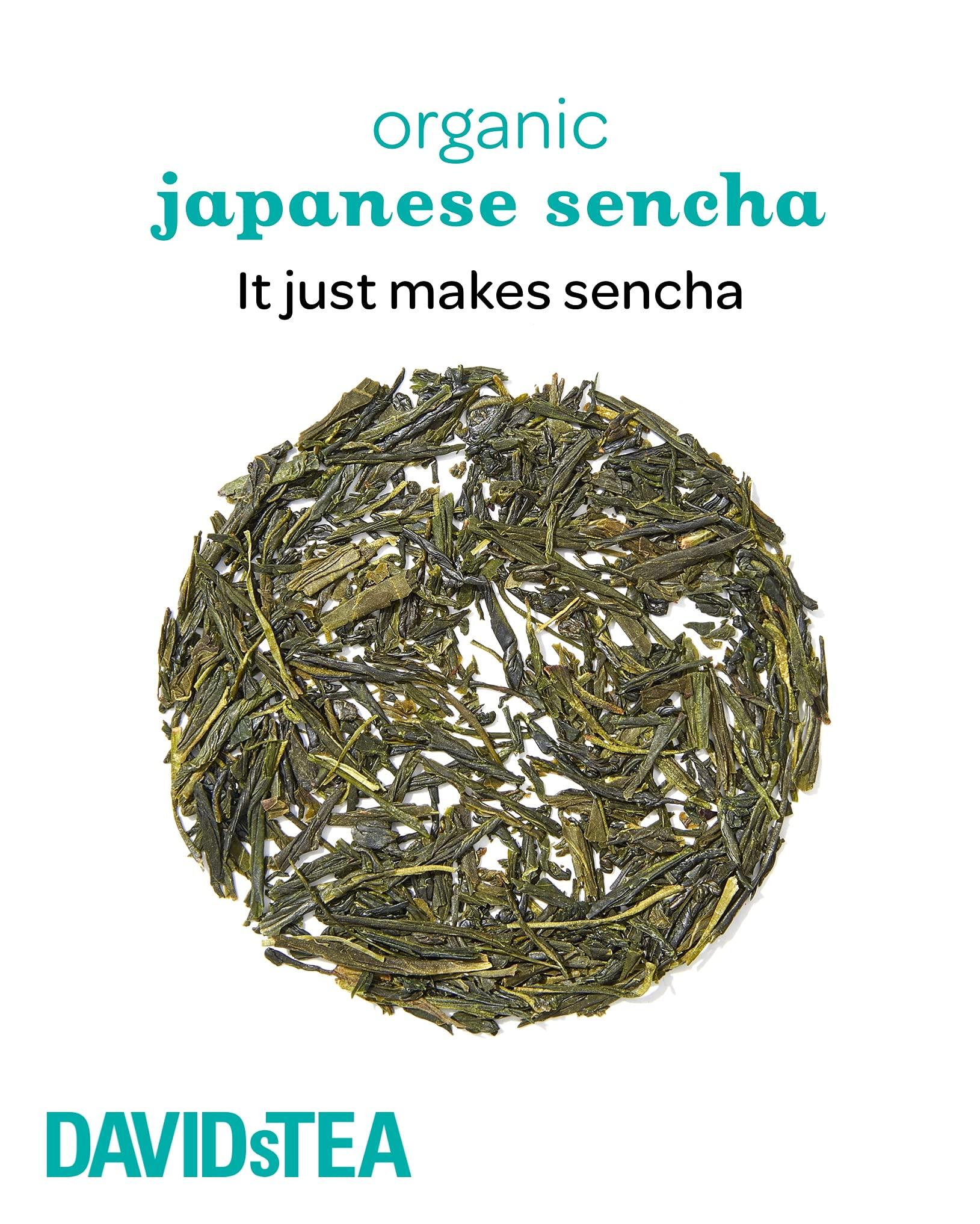 DAVIDsTEA DAVIDsTEA Organic Japanese Sencha Sachets Tea Bags, Premium Green Tea in 65 Sachet Tea Bags, 97.5 g / 3.43 oz