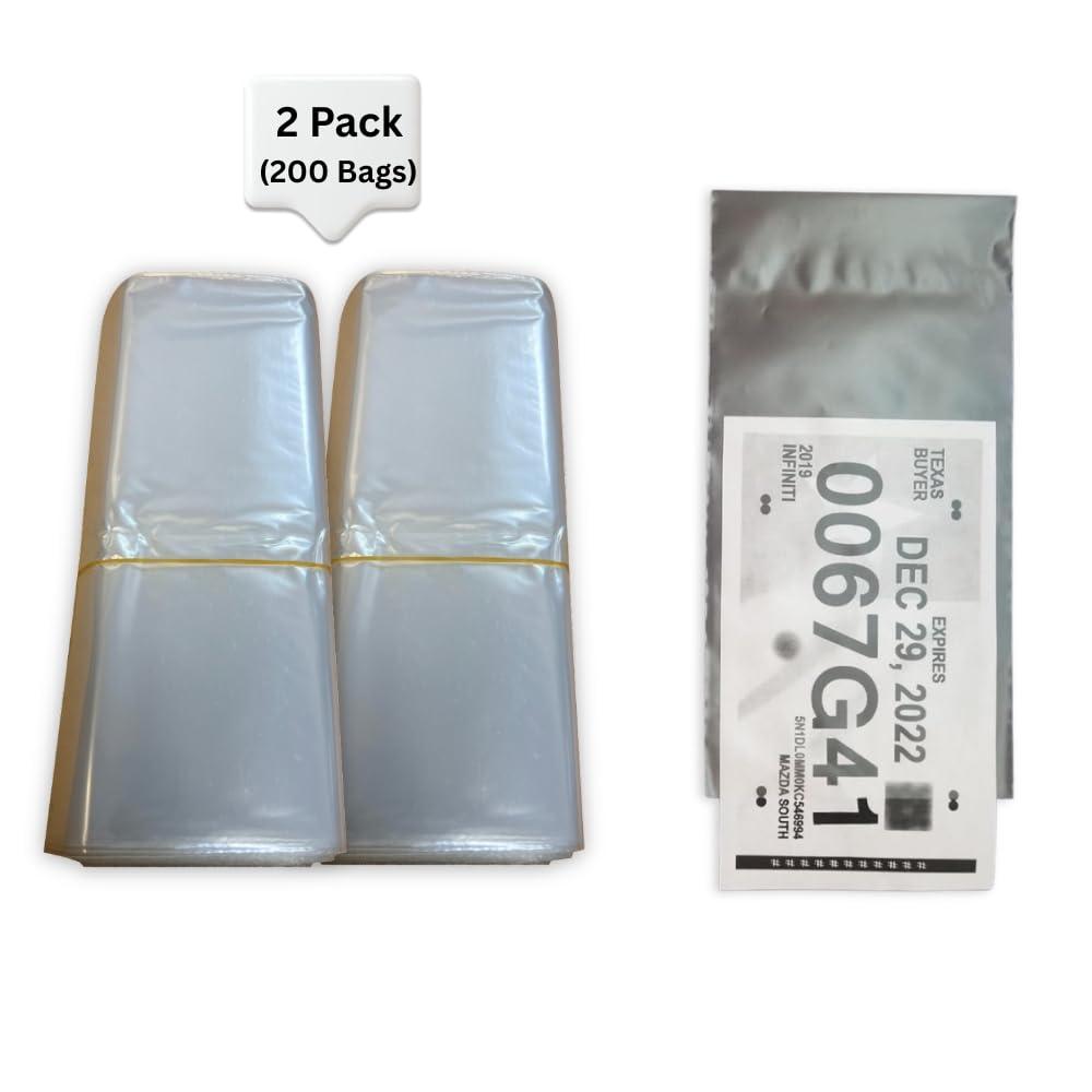 Generic License Plate Temporary Tag Plastic Bags (200 per Pack) (Double Pack)
