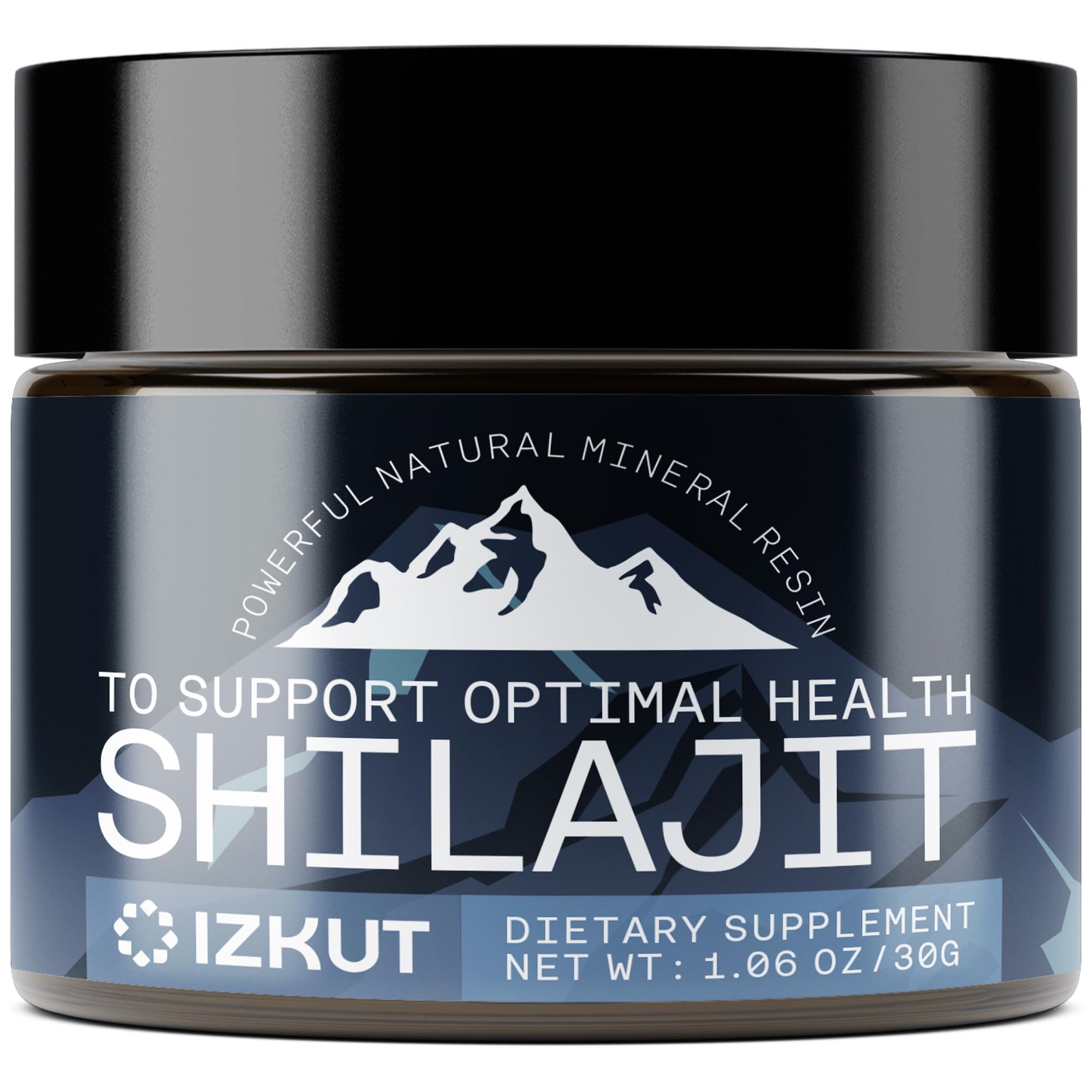 IZKUT Shilajit Pure Himalayan Organic: Shilajit Resin - Shilajit for Men and Women - Pure Shilajit with Trace Minerals & Fulvic Acid - for Energy, Strength & Immunity (30 G)