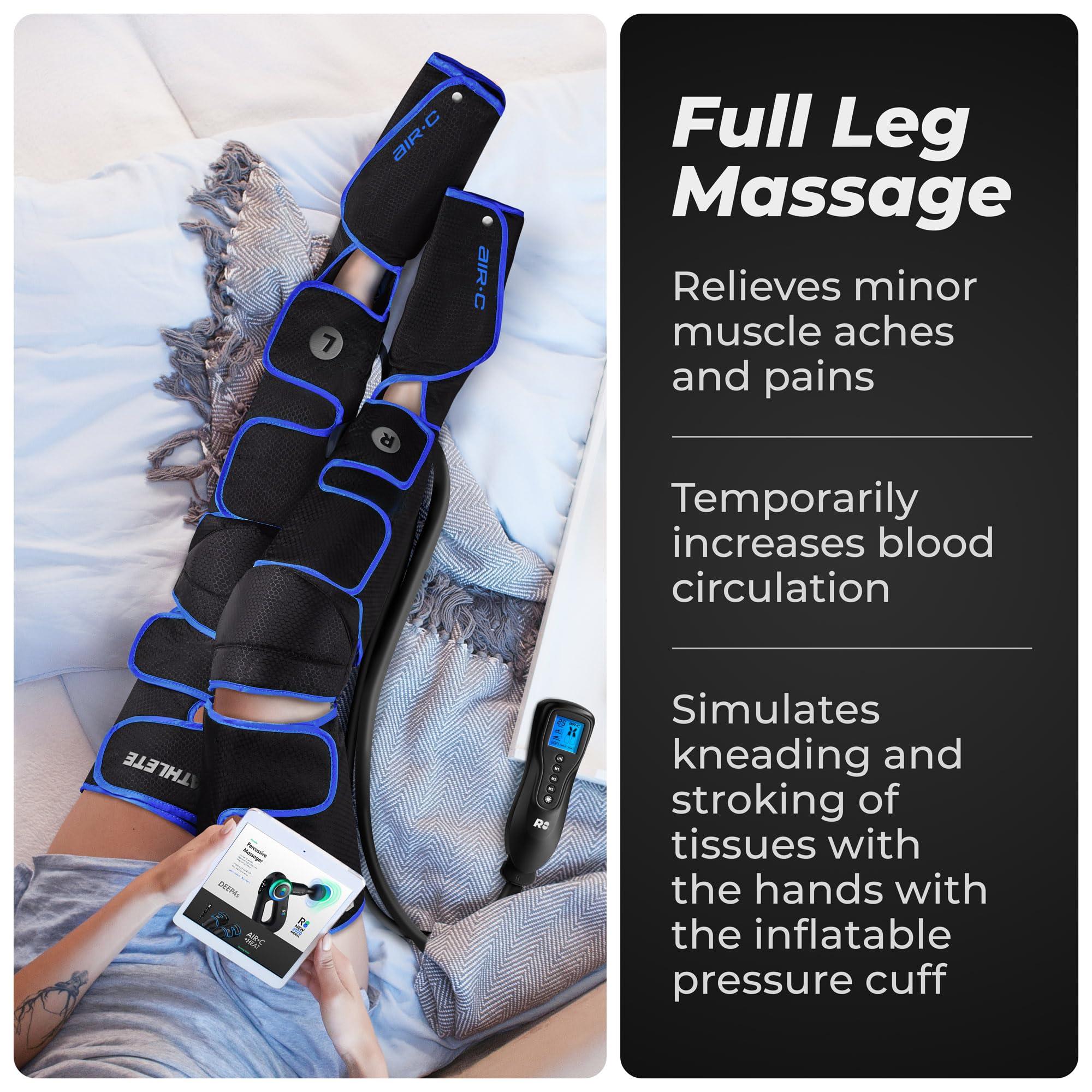 REATHLETE REATHLETE Leg Massager - Full Leg Massager for Circulation and Pain Relief, 4 Modes of Massage | Thigh, Calf, Foot Massager | Air Compression Leg Massager
