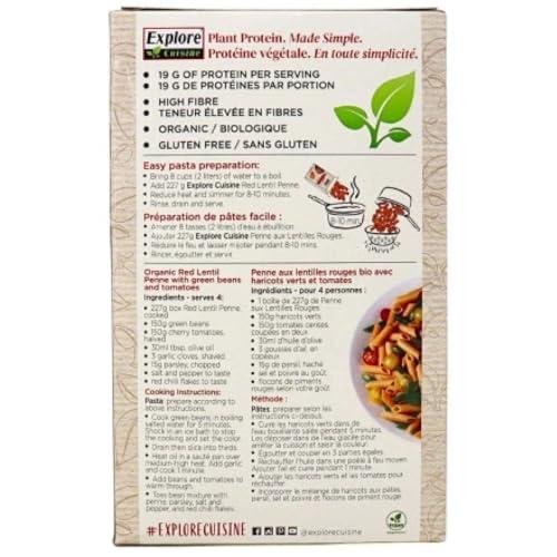EXPLORE CUISINE Explore Cuisine Organic Red Lentil Penne Pasta, Non GMO, 8 Ounces (Pack Of 6)